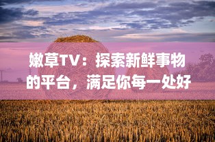 嫩草TV：探索新鲜事物的平台，满足你每一处好奇，爱上独特创意的绝佳地方