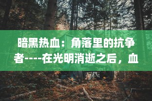 暗黑热血：角落里的抗争者----在光明消逝之后，血脉中的热情再燃斗志之火