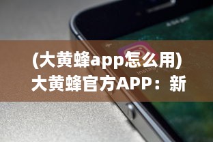 (大黄蜂app怎么用) 大黄蜂官方APP：新用户引导功能详解，打造更友好的用户体验