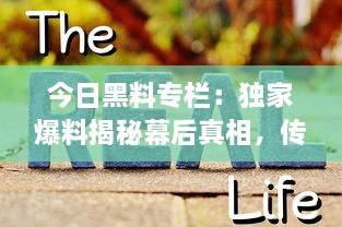 今日黑料专栏：独家爆料揭秘幕后真相，传递正能量启示生活智慧 v8.2.7下载