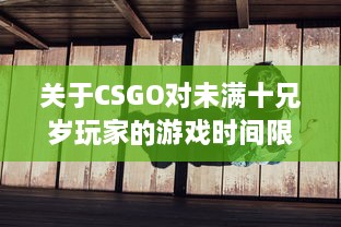 关于CSGO对未满十兄岁玩家的游戏时间限制：能玩多久及其潜在影响