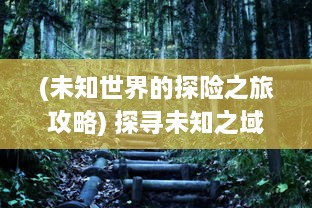 (未知世界的探险之旅攻略) 探寻未知之域：揭秘神秘世界中的进击的妖精与他们的奇妙冒险